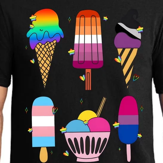 Lgbtq+ Pride Flags Ice Creams Pajama Set