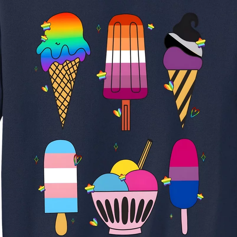 Lgbtq+ Pride Flags Ice Creams Tall Sweatshirt