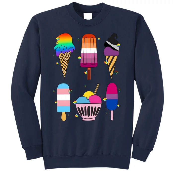 Lgbtq+ Pride Flags Ice Creams Tall Sweatshirt