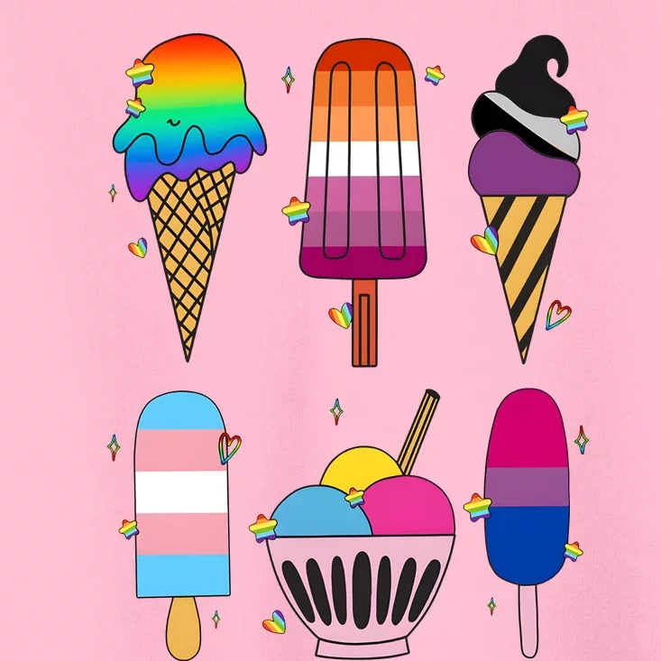 Lgbtq+ Pride Flags Ice Creams Toddler T-Shirt