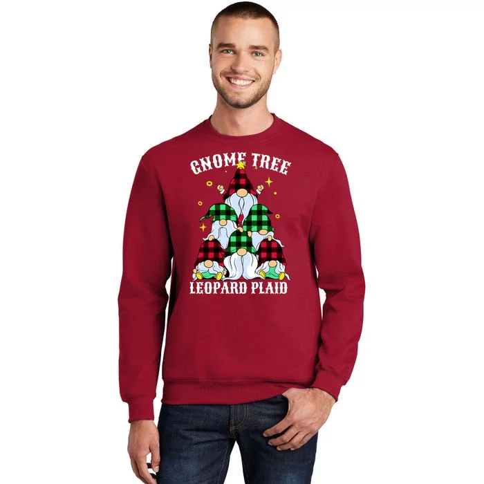 Leopard Plaid Gnome Christmas Tree Sweatshirt