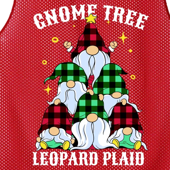 Leopard Plaid Gnome Christmas Tree Mesh Reversible Basketball Jersey Tank