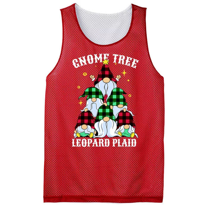 Leopard Plaid Gnome Christmas Tree Mesh Reversible Basketball Jersey Tank