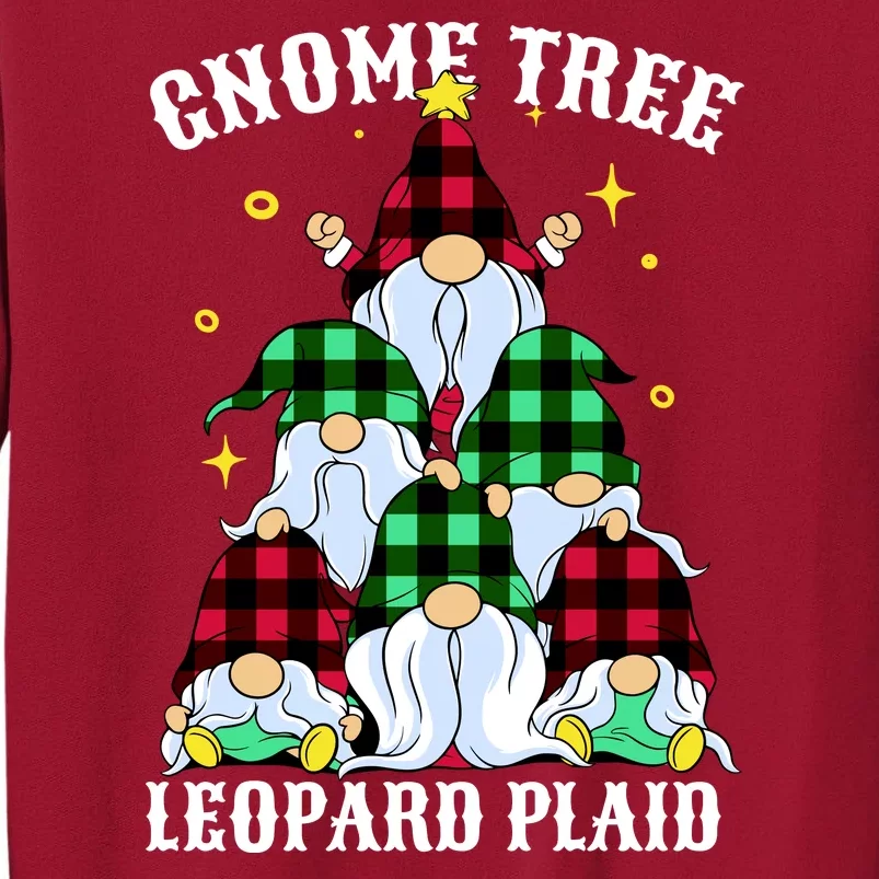 Leopard Plaid Gnome Christmas Tree Tall Sweatshirt