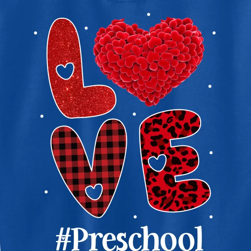 Love Preschool Grade Teacher Students Heart Valentine's Day Gift Kids Sweatshirt