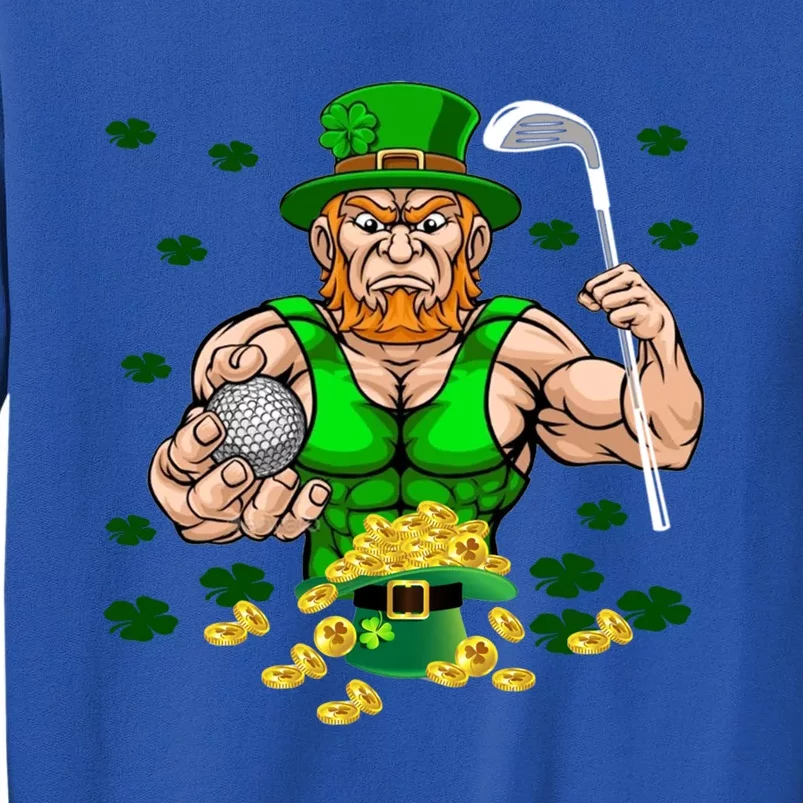 Leprechaun Playing Golf Irish Shamrocks St Patrick's Day Gift Tall Sweatshirt