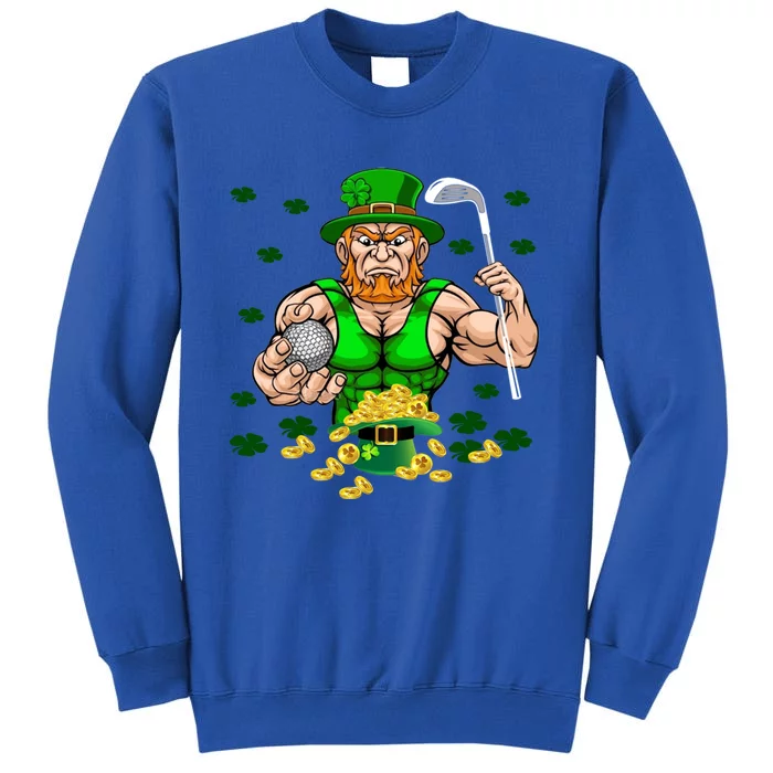 Leprechaun Playing Golf Irish Shamrocks St Patrick's Day Gift Tall Sweatshirt