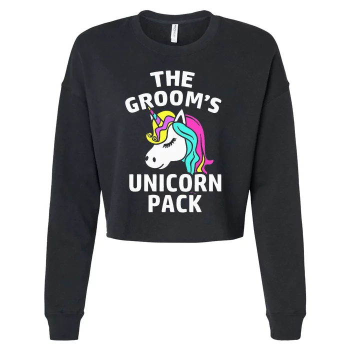 Lgbt Pride Gay Bachelor Party Unicorn Pack Engagement Cropped Pullover Crew