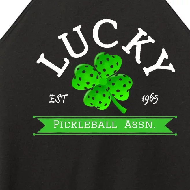 Lucky Pickleball Green 4 Leaf Clover Women’s Perfect Tri Rocker Tank