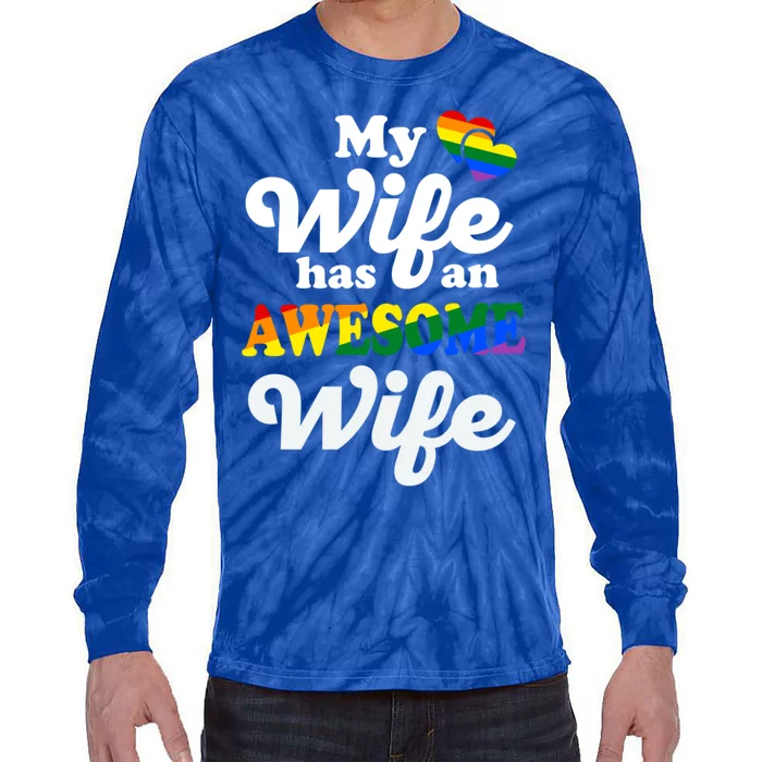 Lgbtq Pride Gay Couple Funny Wedding Lesbian Couples Wife Gift Tie-Dye Long Sleeve Shirt