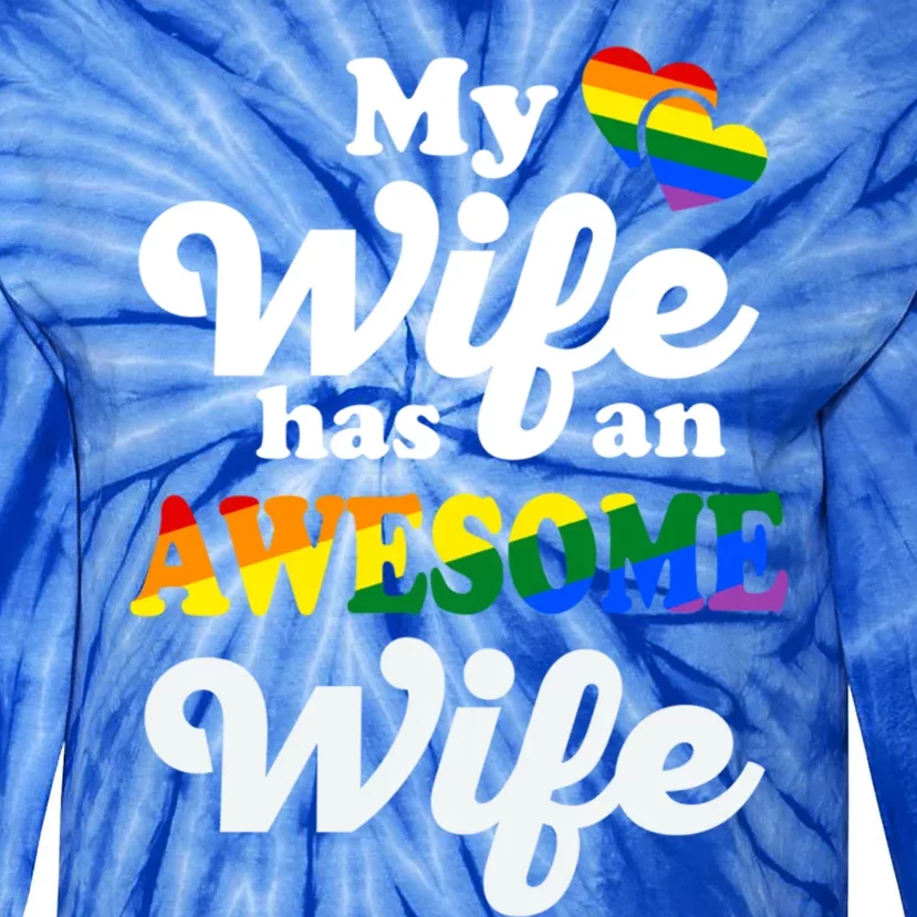 Lgbtq Pride Gay Couple Funny Wedding Lesbian Couples Wife Gift Tie-Dye Long Sleeve Shirt