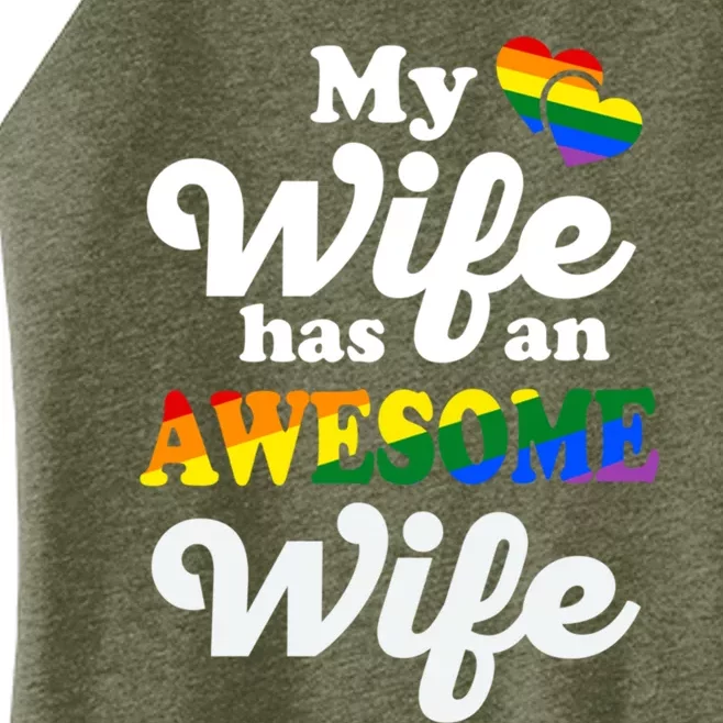 Lgbtq Pride Gay Couple Funny Wedding Lesbian Couples Wife Gift Women’s Perfect Tri Rocker Tank