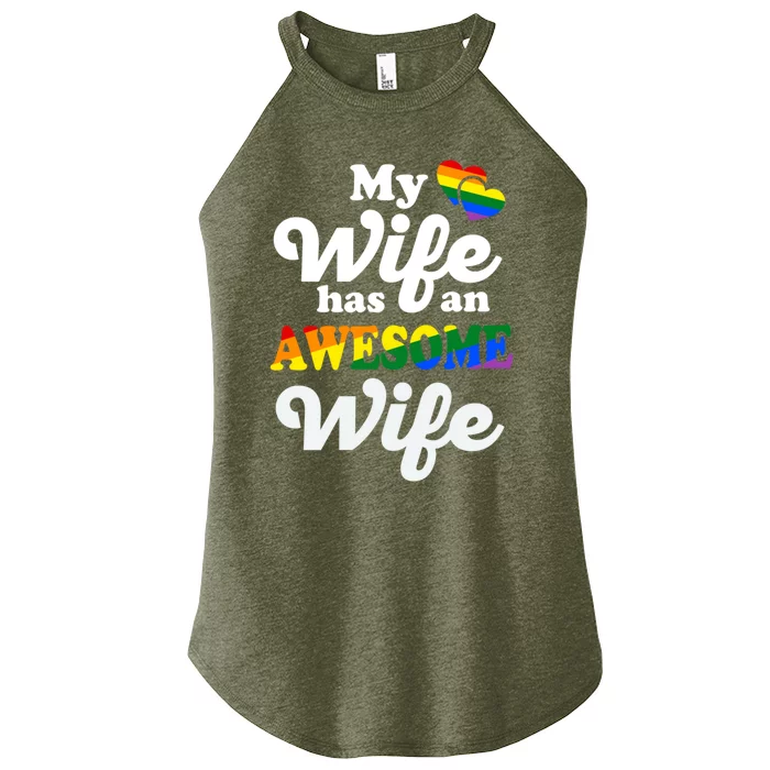 Lgbtq Pride Gay Couple Funny Wedding Lesbian Couples Wife Gift Women’s Perfect Tri Rocker Tank