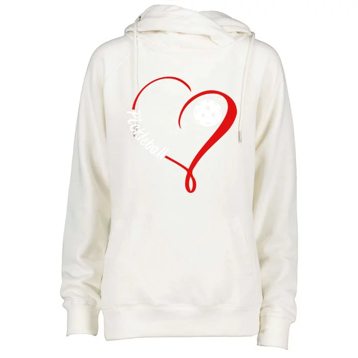 Love Pickleball Gift Womens Funnel Neck Pullover Hood