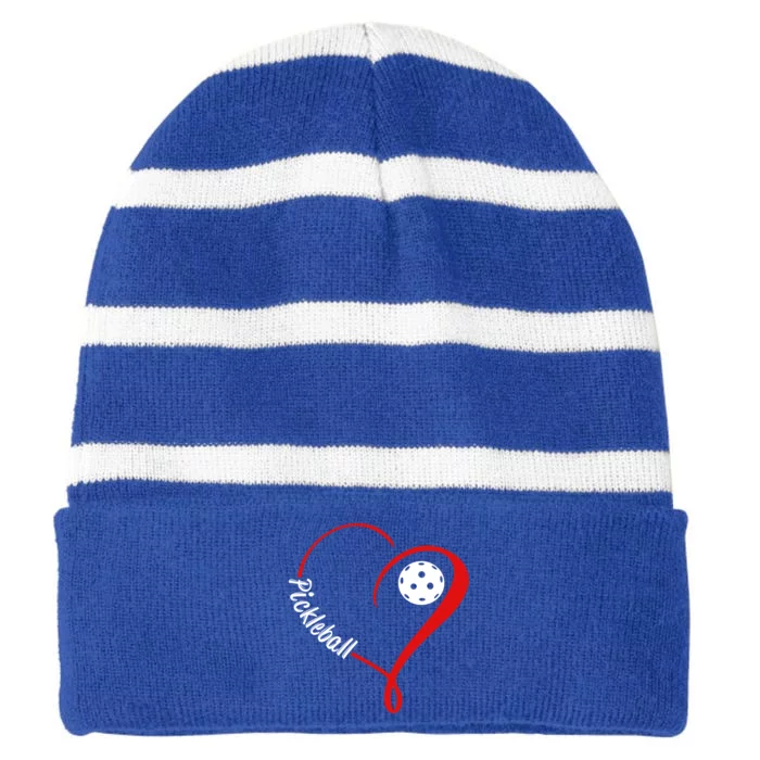 Love Pickleball Gift Striped Beanie with Solid Band