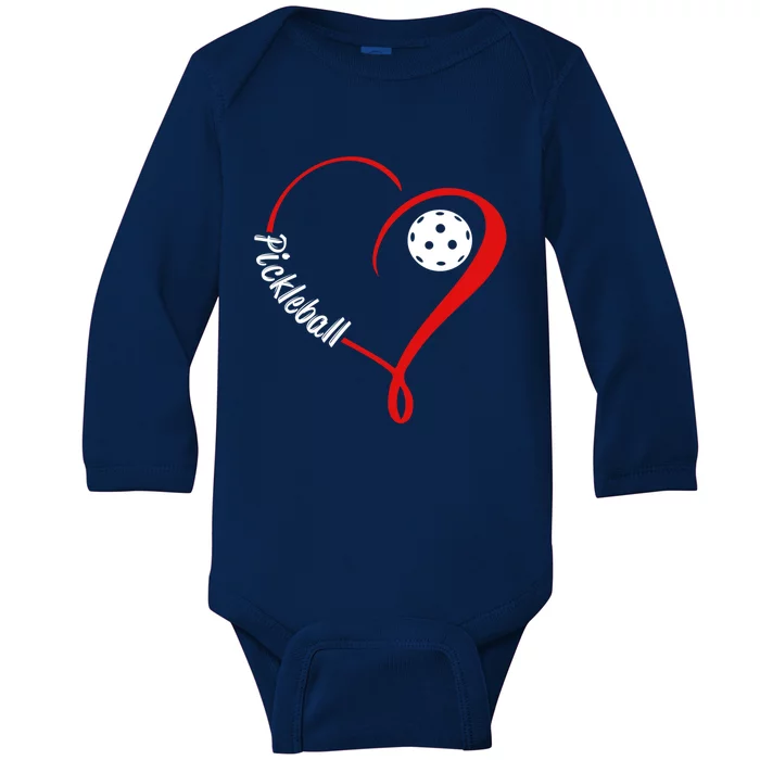 Love Pickleball Gift Baby Long Sleeve Bodysuit