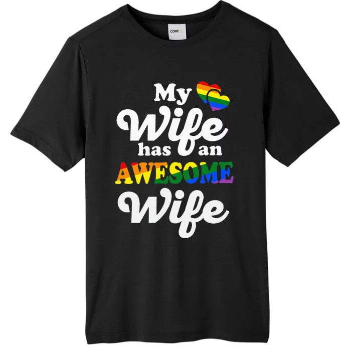 LGBTQ Pride Gay Couple Funny Wedding Lesbian Couples Wife ChromaSoft Performance T-Shirt