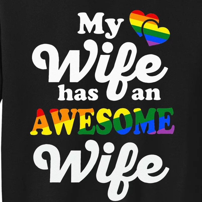 LGBTQ Pride Gay Couple Funny Wedding Lesbian Couples Wife Tall Sweatshirt