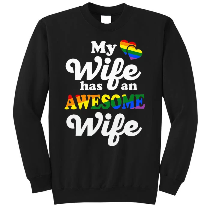 LGBTQ Pride Gay Couple Funny Wedding Lesbian Couples Wife Tall Sweatshirt