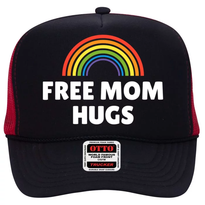 Lgbt Pride Gift Free Mom Hugs Gift High Crown Mesh Trucker Hat