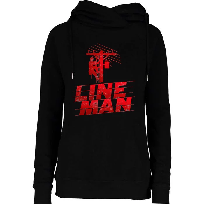 Lineman Prayer Gifts Idea Electric Cable Lineman Womens Funnel Neck Pullover Hood