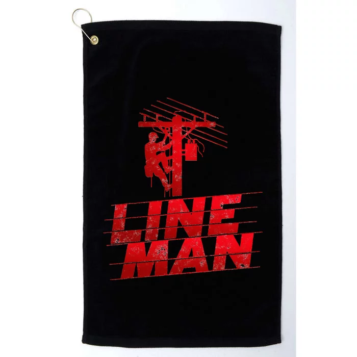 Lineman Prayer Gifts Idea Electric Cable Lineman Platinum Collection Golf Towel