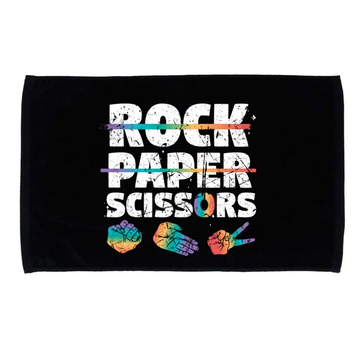 Lesbian Pride Gift Rainbow Lgbt Rock Paper Scissors Great Gift Microfiber Hand Towel