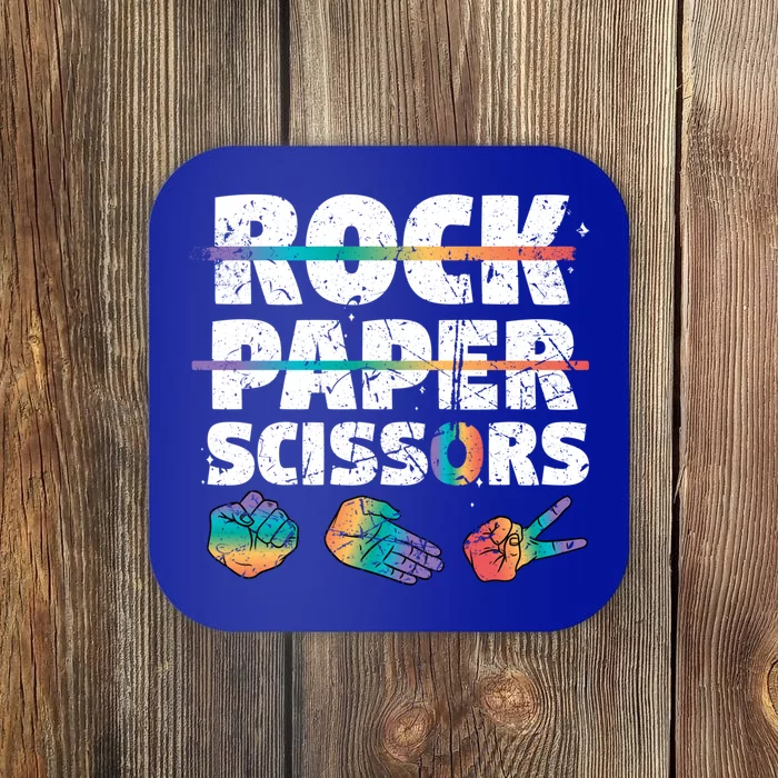 Lesbian Pride Gift Rainbow Lgbt Rock Paper Scissors Great Gift Coaster