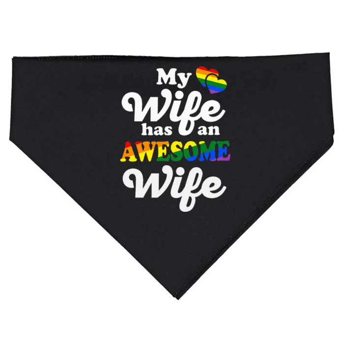 LGBTQ Pride Gay Couple Funny Wedding Lesbian Couples Wife USA-Made Doggie Bandana