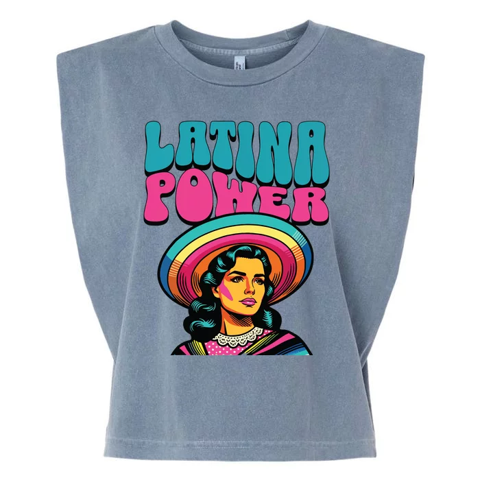 Latina Power Hispanic Heritage Month Garment-Dyed Women's Muscle Tee