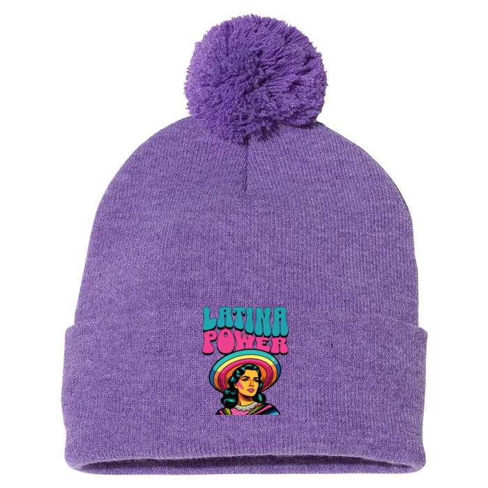 Latina Power Hispanic Heritage Month Pom Pom 12in Knit Beanie