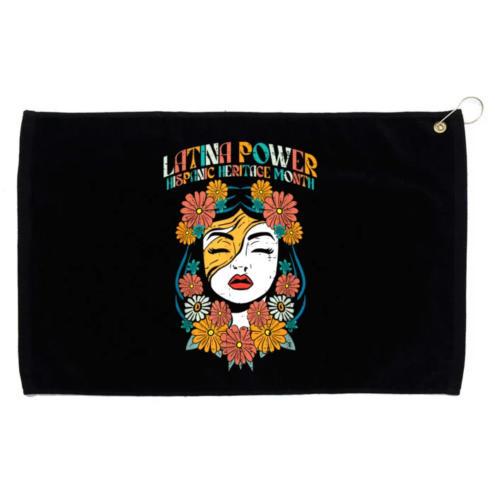 Latina Power Hispanic Heritage Month Retro Vintage Grommeted Golf Towel