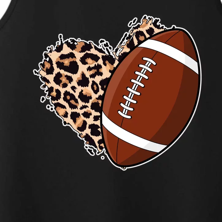 Leopard Print Heart Love Football Fan Performance Tank