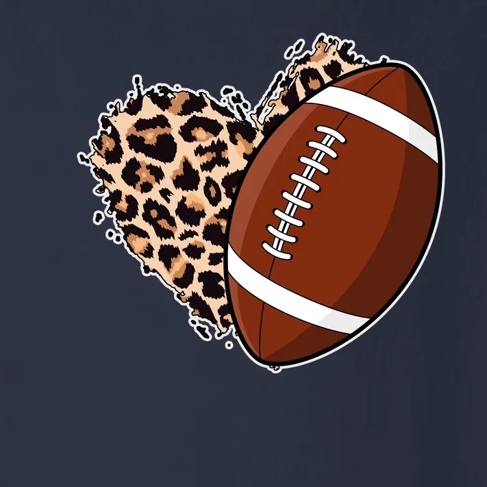 Leopard Print Heart Love Football Fan Toddler Long Sleeve Shirt