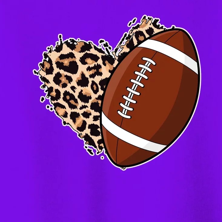 Leopard Print Heart Love Football Fan Toddler T-Shirt