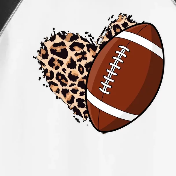 Leopard Print Heart Love Football Fan Toddler Fine Jersey T-Shirt