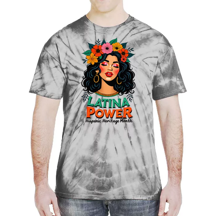 Latina Power Hispanic Heritage Month 2024 Flowers Tie-Dye T-Shirt