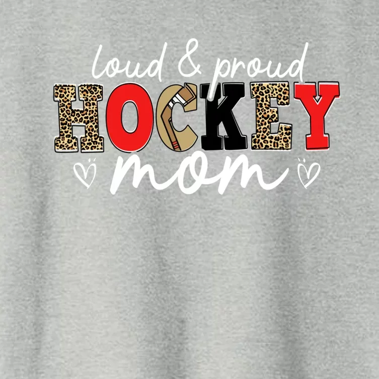 Loud Proud Hockey Mom Leopard Mama Mommy Mothers Day Great Gift Women's Crop Top Tee