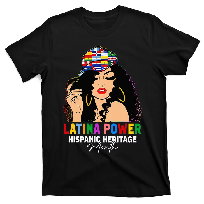 Latina Power Hispanic Heritage Month Country Flags T-Shirt