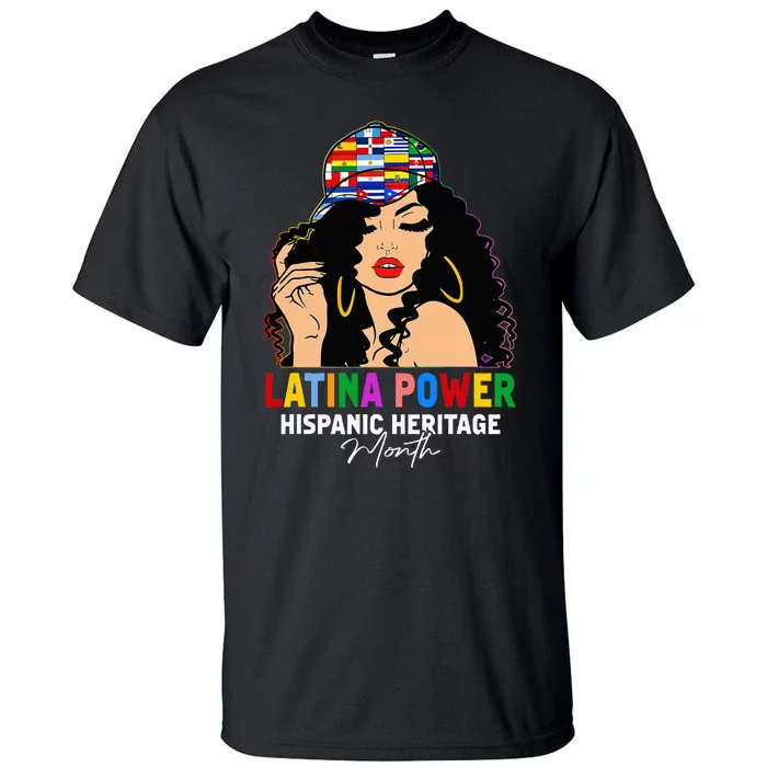 Latina Power Hispanic Heritage Month Country Flags Tall T-Shirt