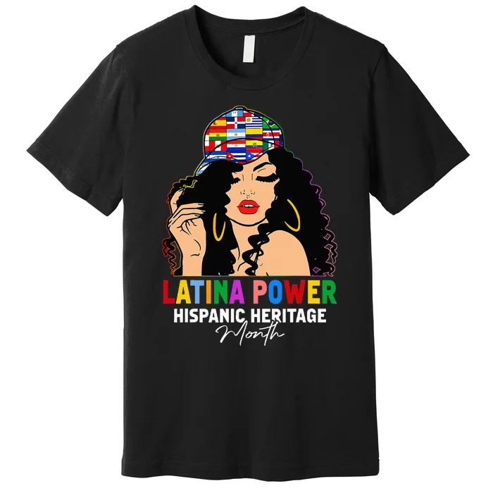 Latina Power Hispanic Heritage Month Country Flags Premium T-Shirt