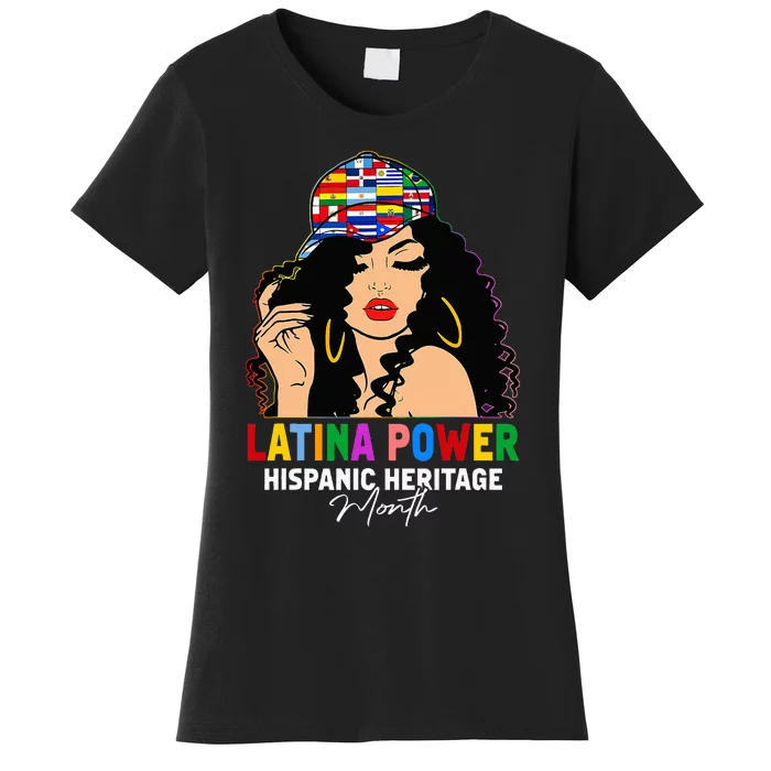 Latina Power Hispanic Heritage Month Country Flags Women's T-Shirt