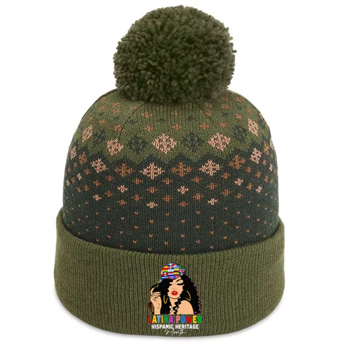 Latina Power Hispanic Heritage Month Country Flags The Baniff Cuffed Pom Beanie