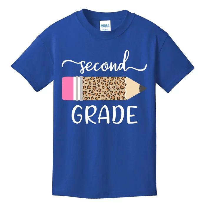 Leopard Print Hello Second Grade First Day Of School Teacher Gift Kids T-Shirt