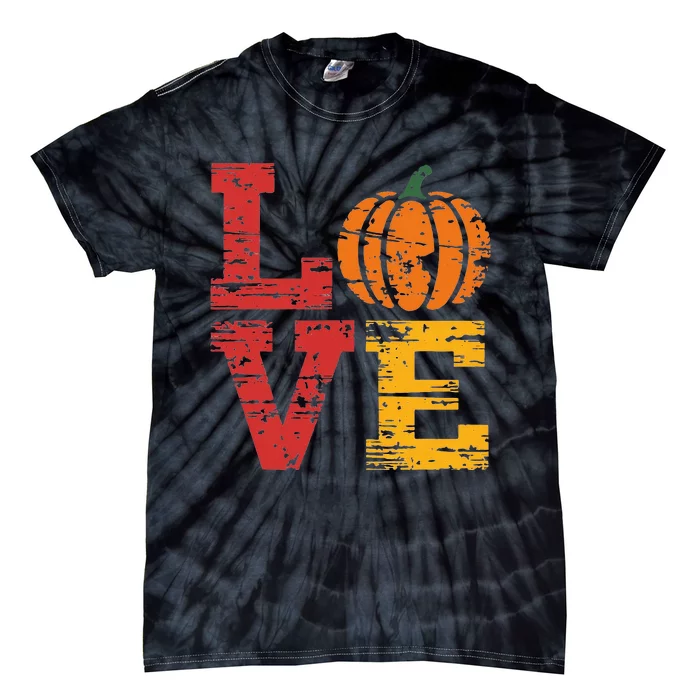 Love Pumpkin Halloween Fall Season 2024 Tie-Dye T-Shirt