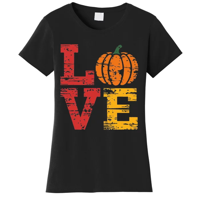 Love Pumpkin Halloween Fall Season 2024 Women's T-Shirt