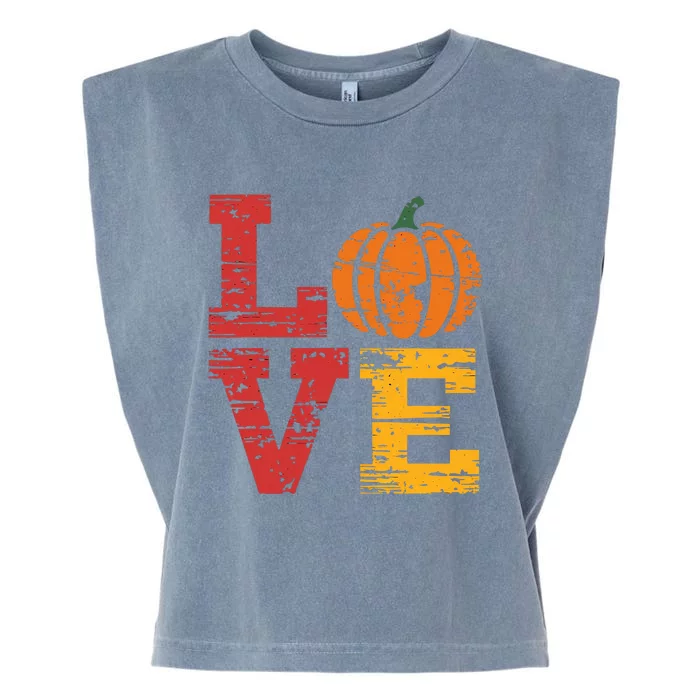 Love Pumpkin Halloween Fall Season 2024 Garment-Dyed Women's Muscle Tee