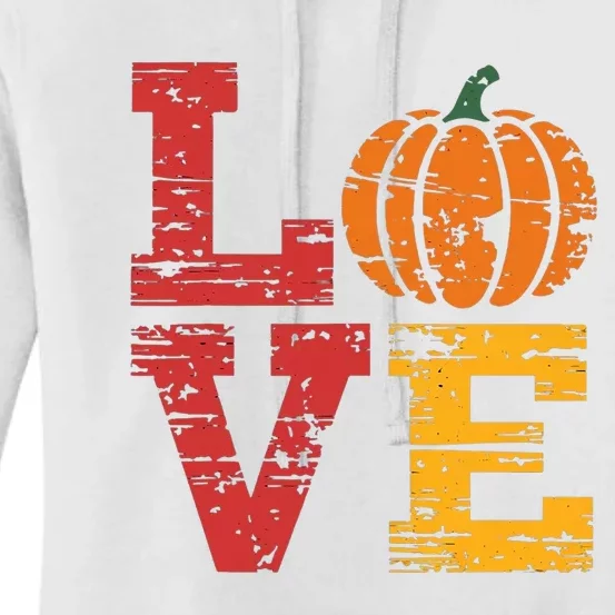 Love Pumpkin Halloween Fall Season 2024 Women's Pullover Hoodie