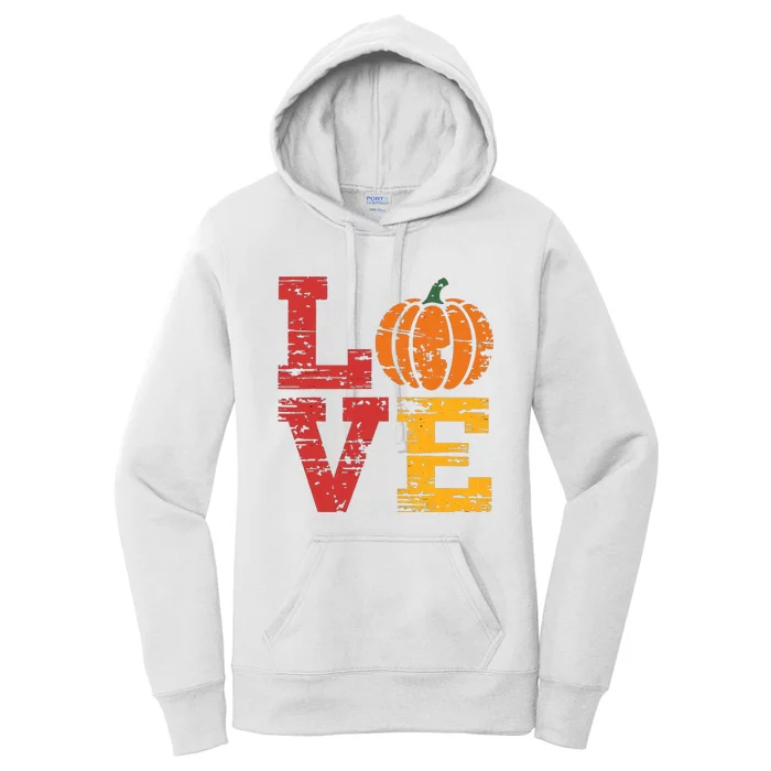 Love Pumpkin Halloween Fall Season 2024 Women's Pullover Hoodie