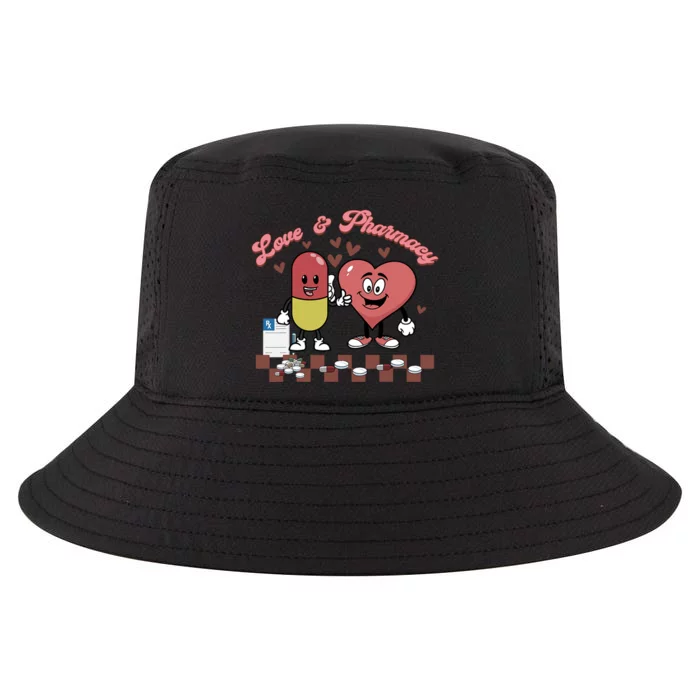 Love & Pharmacy Happy Valentines Day Funny Pharmacist Cool Comfort Performance Bucket Hat